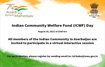 Embassy celebrated #ICWF Day on 20 Aug 2021 by organizing an online  awareness event to enhance the understanding about the objectives of ICWF which was attended by several Indian community association representatives and members.